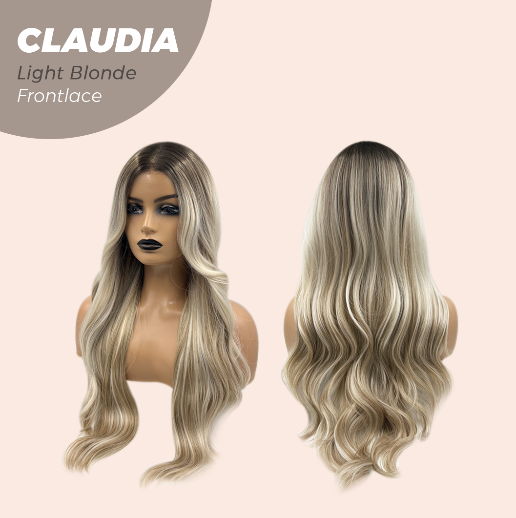 JBEXTENSION 27 Inches Light Blonde Curly Pre-Cut Frontlace Glueless Wig CLAUDIA LIGHT BLONDE