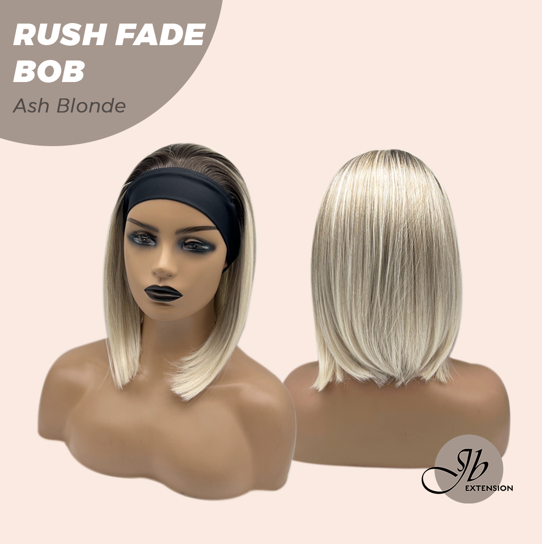 JBEXTENSION 12 Inches Short Hair Ash Blonde Headband Wig RUSH FADE BOB - ASH BLONDE