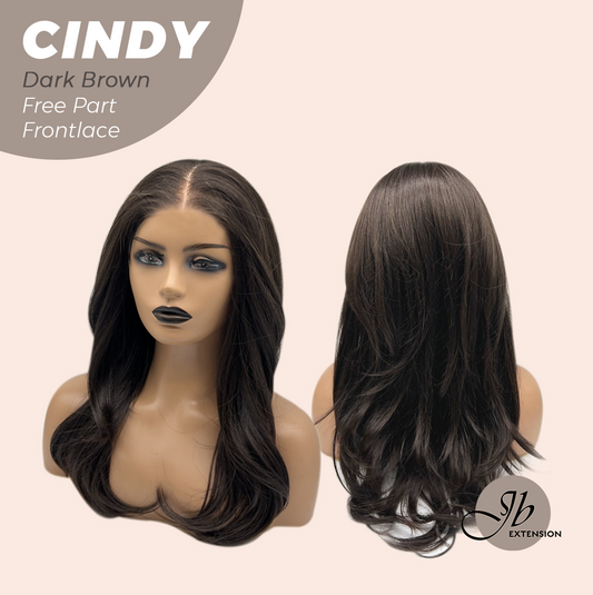 JBEXTENSION 20 Inches Dark Brown Curly Pre-Cut 9X6 U Lace Free Part Frontlace Glueless Wig CINDY DARK BROWN