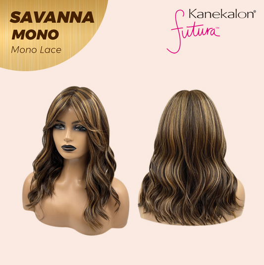 [PRE-ORDER] JBEXTENSION SAVANNA MONO Monofilament Handmade Wig 6X5 Full Monofilament Hand Tied Top Wig 16 Inches Brown With Highlight Wave Mono Lace Wig With Anti-slip Silicone Strips Glueless Wig SAVANNA MONO【BENDY EAR TABS】