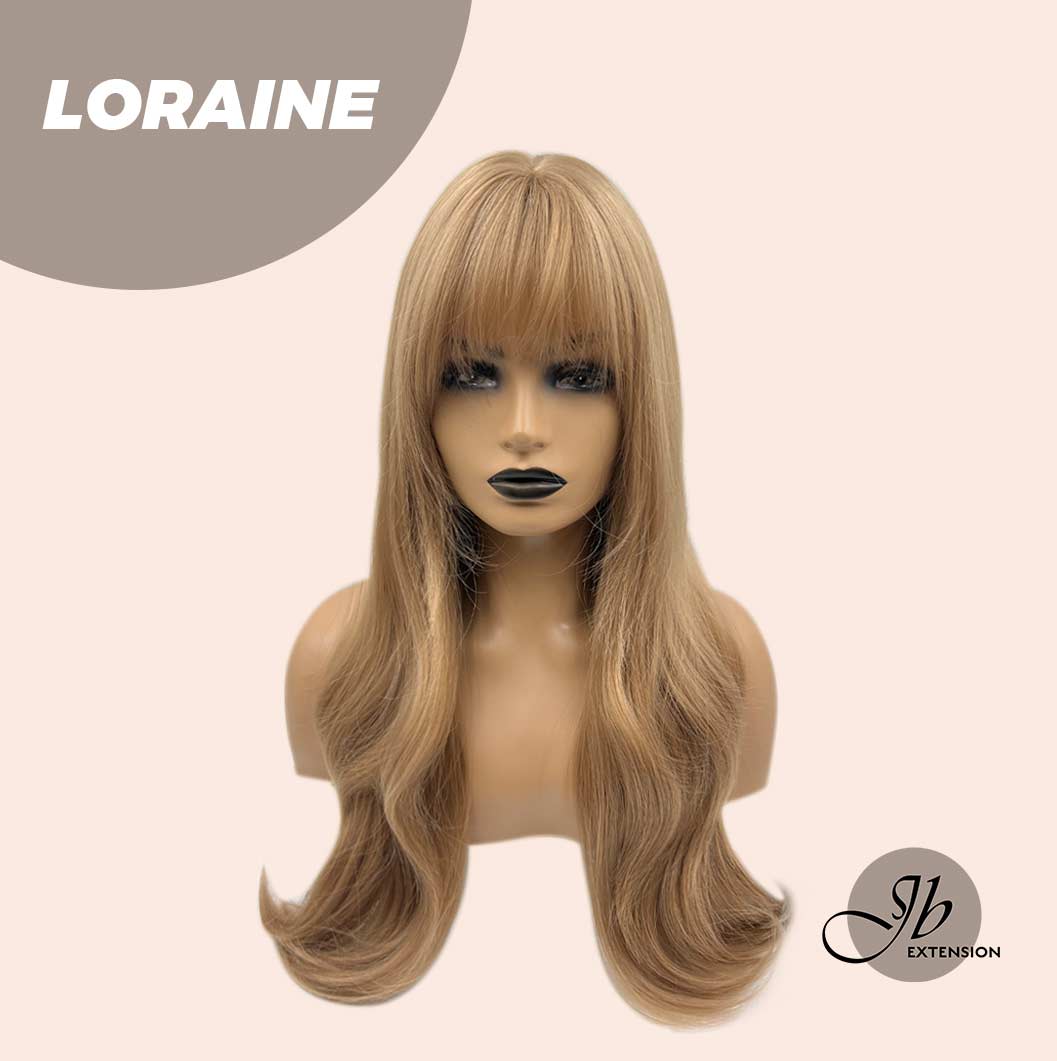 JBEXTENSION 24 Inches Blonde Curly Wig With Bangs LORAINE