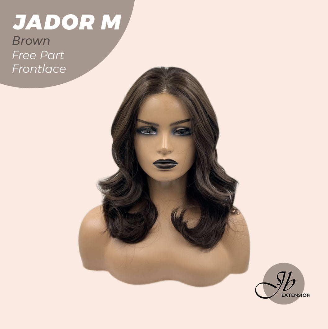 JBEXTENSION 20 Inches Brown Curly Lace Front Wig.Pre Plucked 13*4 HD Transparent Lace Frontal Handmade Futura Fiber Swiss Lace Synthetic Fiber Glueless Wig JADOR M BROWN