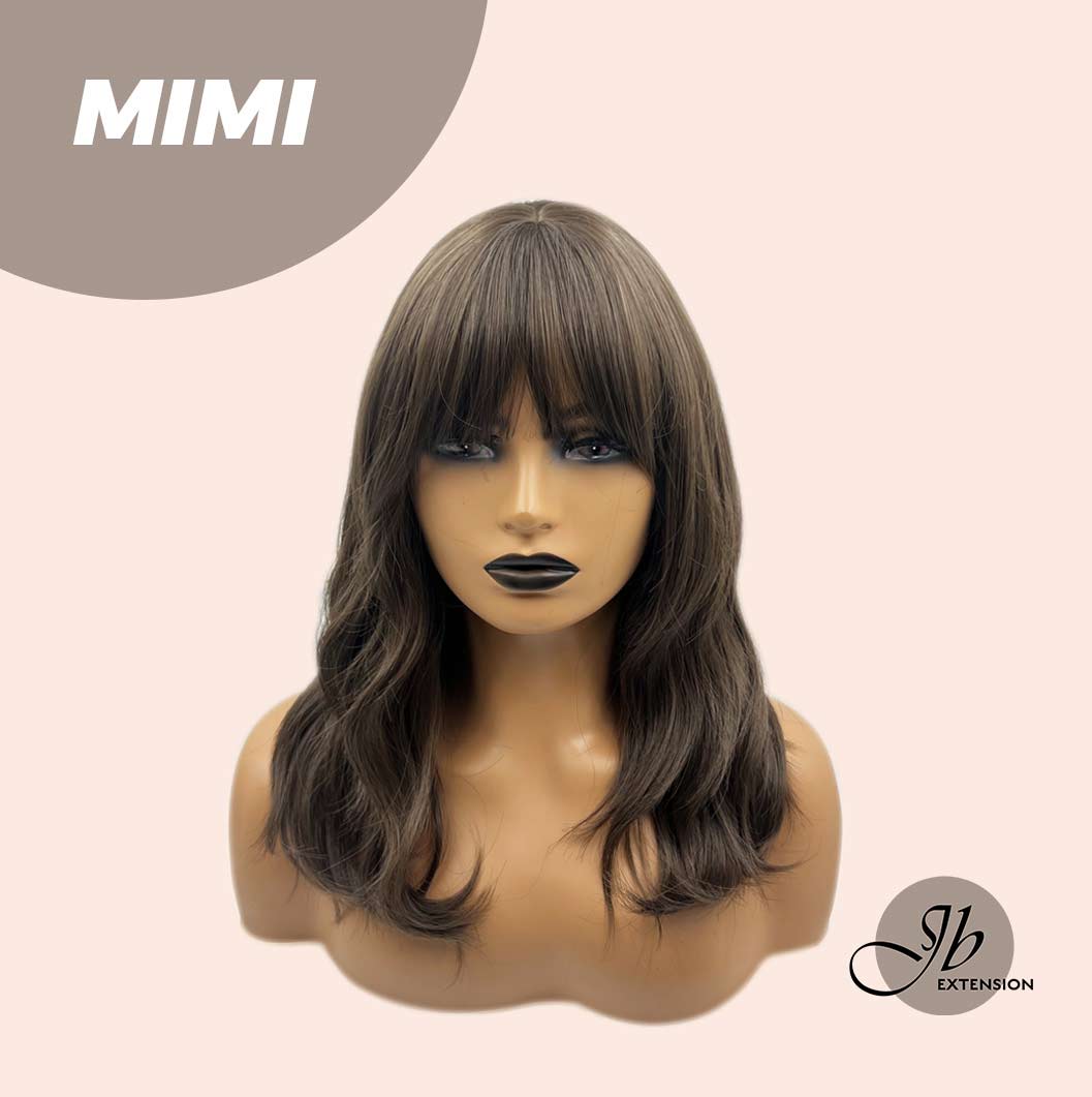 JBEXTENSION 18 Inches Cold Brown Body Wave With Full Bangs Wig MIMI