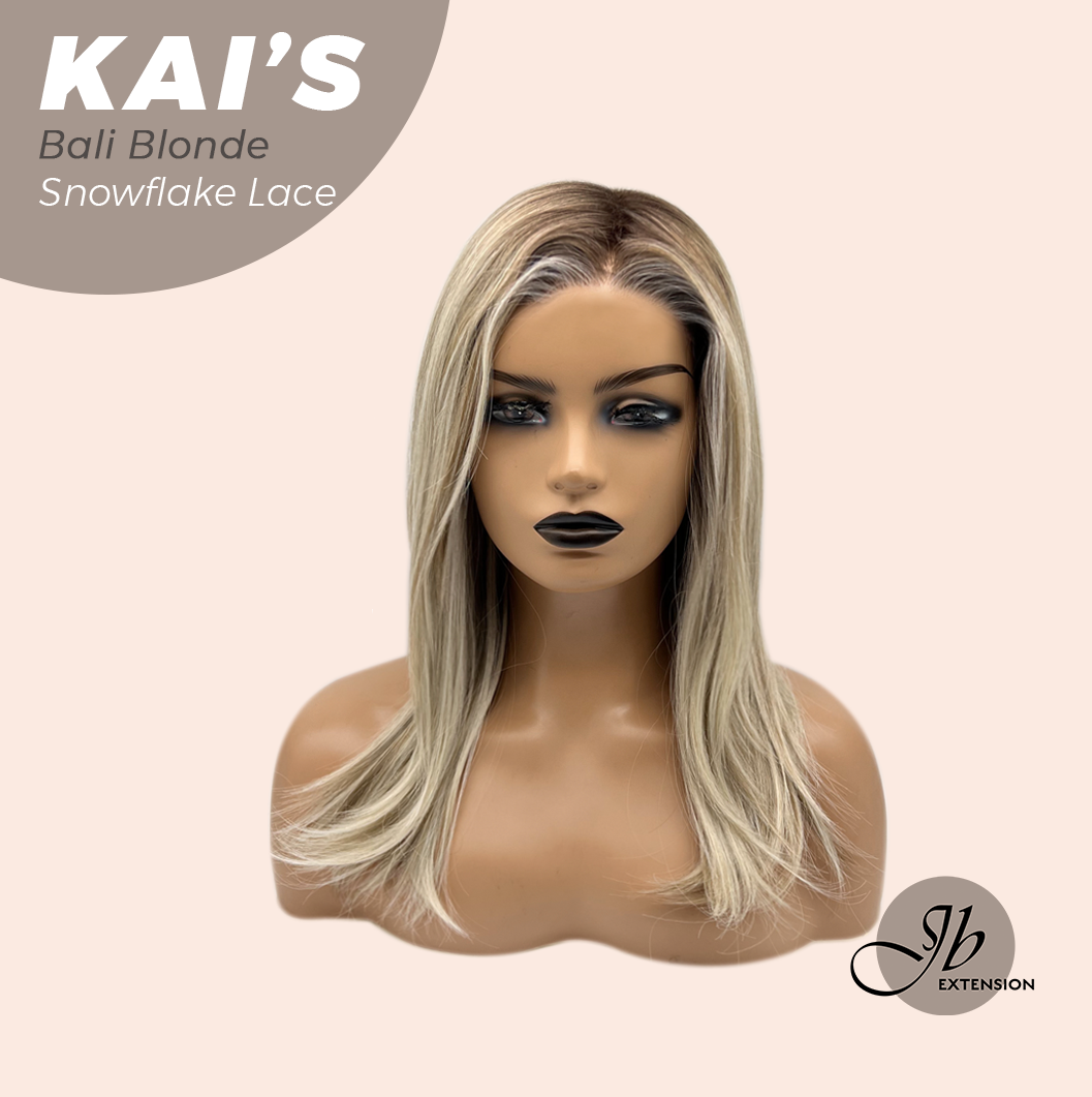 JBEXTENSION 18 Inches Bali Blonde Pre-Cut Snowflake Lace Frontlace Glueless Wig KAI'S BALI BLONDE【PERMATEASE】【BENDY EAR TABS】