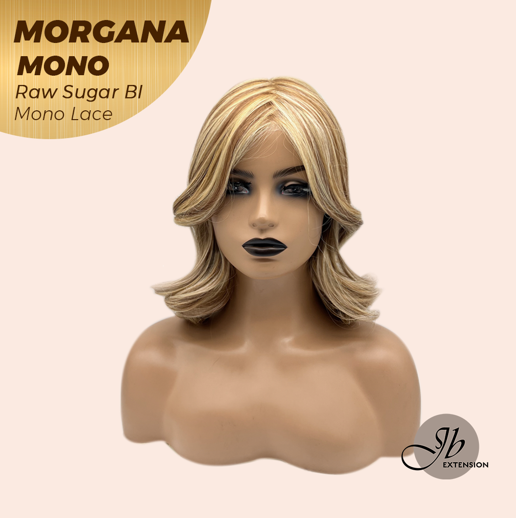 JBEXTENSION MORGANA MONO Monofilament Handmade Wig 6X5 Full Monofilament Hand Tied Top Wig 13 Inches Raw Sugar Blonde Mono Lace Wig With Anti-slip Silicone Strips Glueless Wig MORGANA MONO RAW SUGAR BLONDE【BENDY EAR TABS】