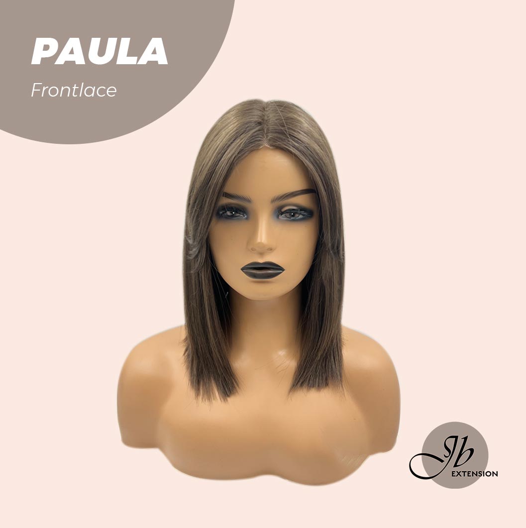 Nichole's Selection -12 Inches Bob Cut Cold Brown Straight Pre-Cut Frontlace Glueless Wig PAULA