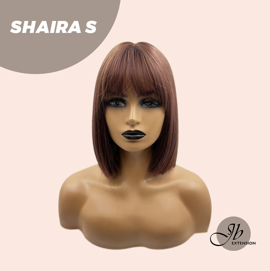 JBEXTENSION 12 Inches Bob Cut Mix Dark Pink Straight Short Wig SHAIRA S