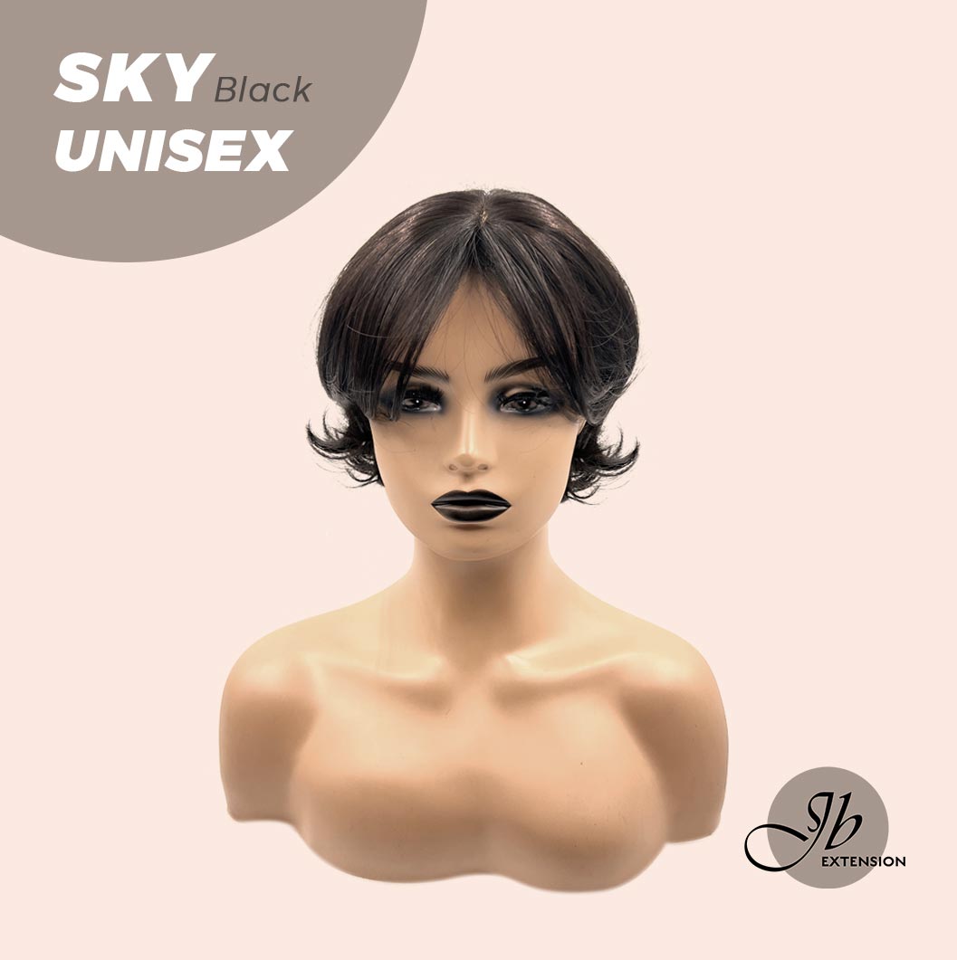 JBEXTENSION 8 Inches Black Curly Unisex Wig Man Wig SKY UNISEX BLACK