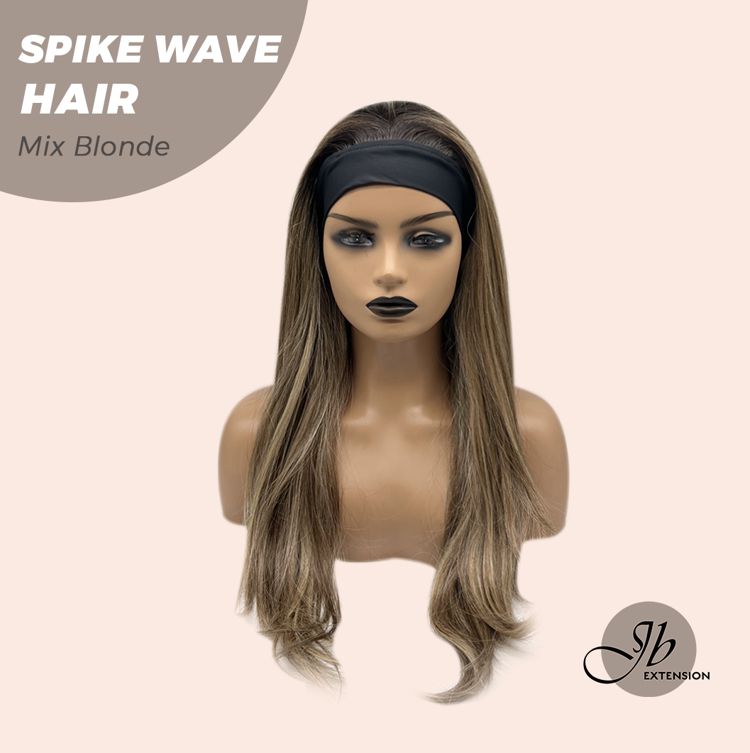 JBEXTENSION 24 Inches Long Curly Hair Mix Blonde Headband Wig SPIKE WAVE HAIR - MIX BLONDE