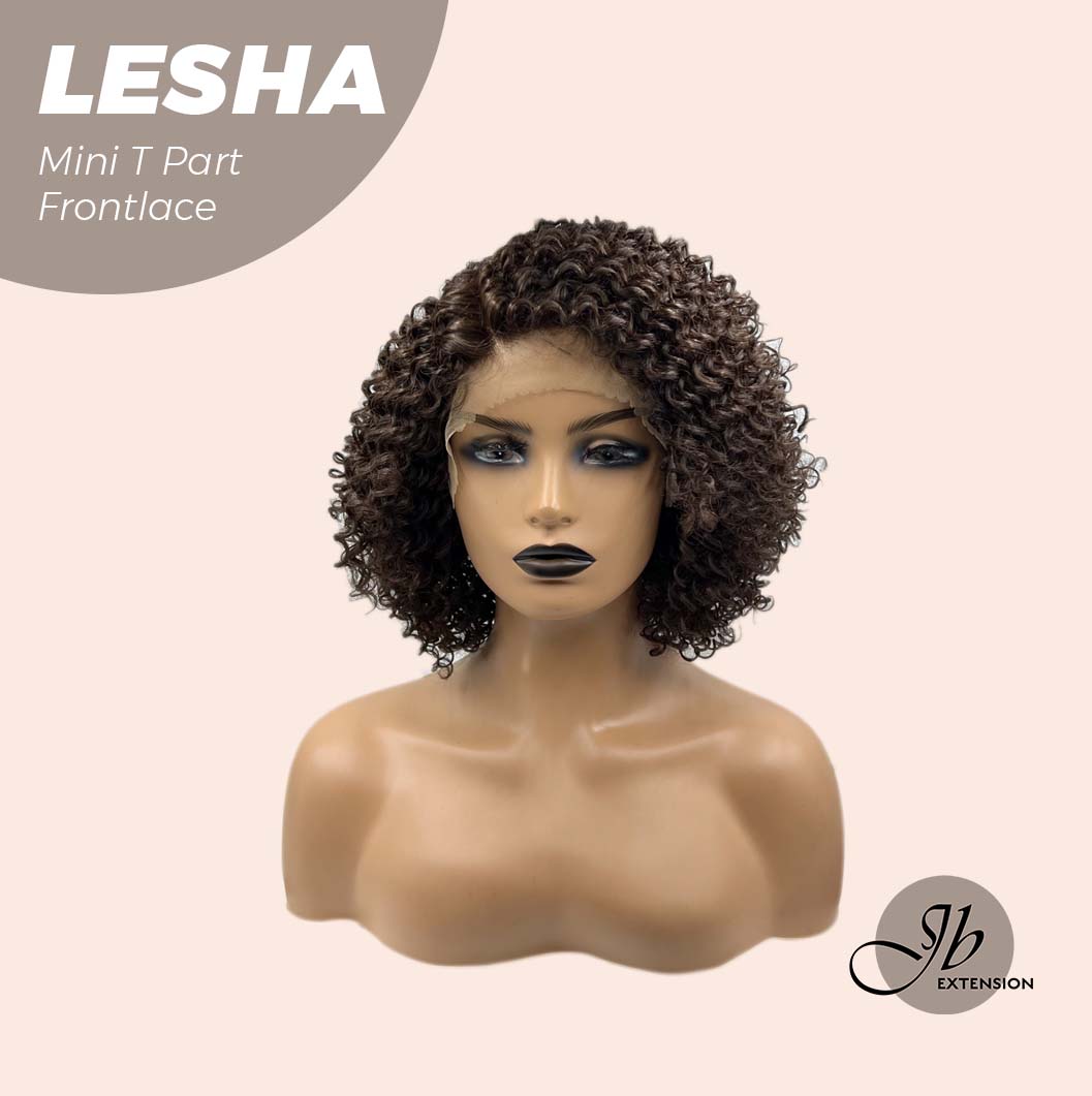 JBEXTENSION 12 Inches Deep Curly Brown Side Part Mini T Part Frontlace Glueless Wig LESHA