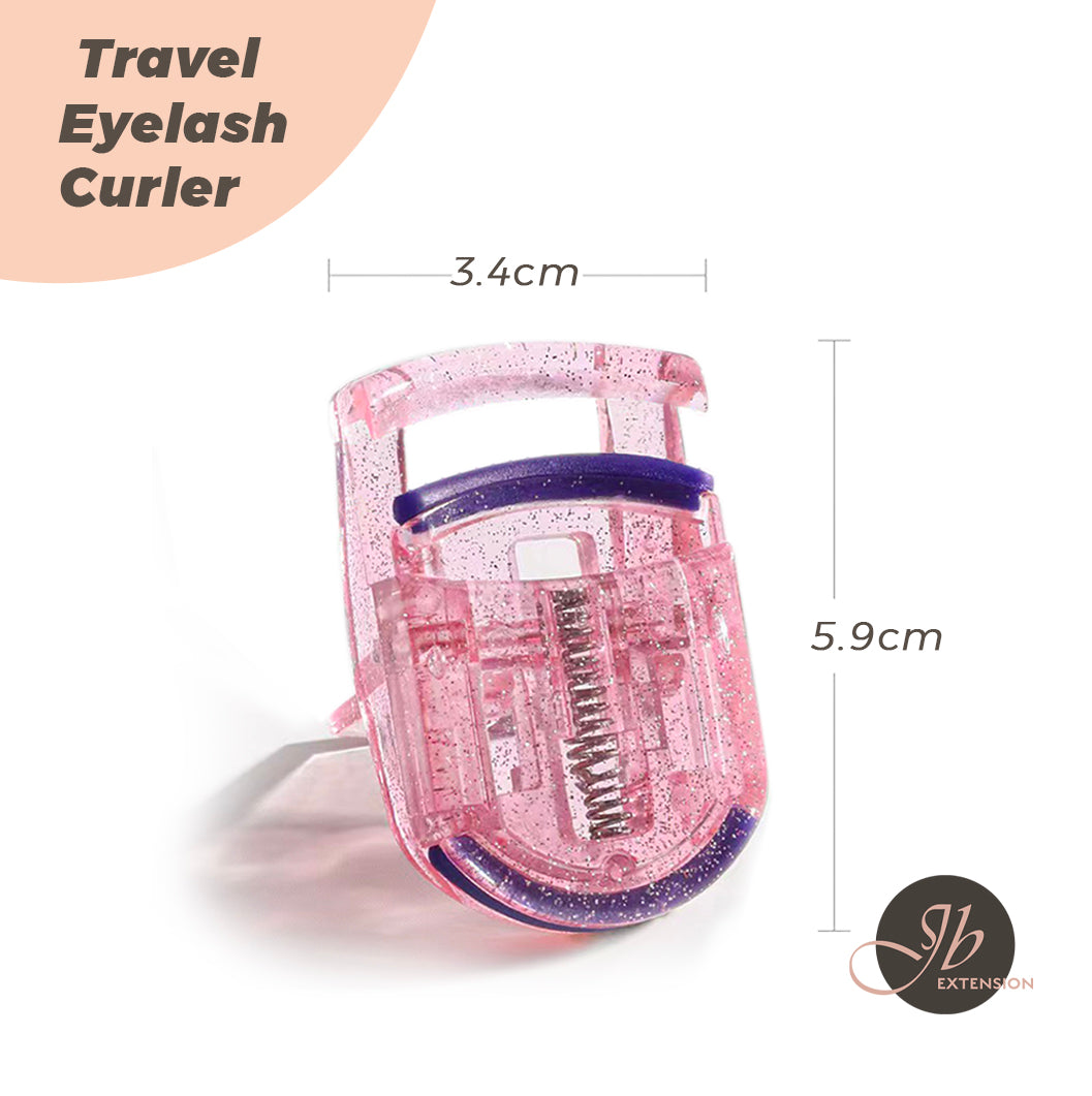 JBextension Travel Eyelash Curler, Pink - Plastic Eyelash Curlers for Travel Makeup - Comes with Bonus Replacement Lash Pad - 1 Pack