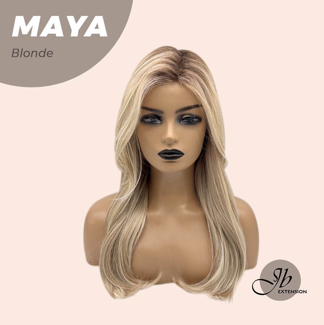 JBEXTENSION 22 Inches Blonde Women Fashion Full Machine Wig MAYA BLONDE【PLUS PERMATEASE】【BENDY EAR TABS】