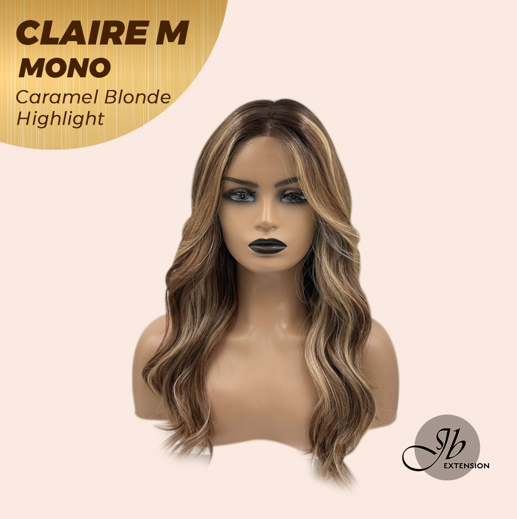 JBEXTENSION CLAIRE MONO CARAMEL BLONDE HIGHLIGHT Partial Monofilament Wig 22 Inches Caramel Blonde Highlight Partial Mono Lace Glueless Wig CLAIRE MONO CARAMEL BLONDE HIGHLIGHT【BENDY EAR TABS】