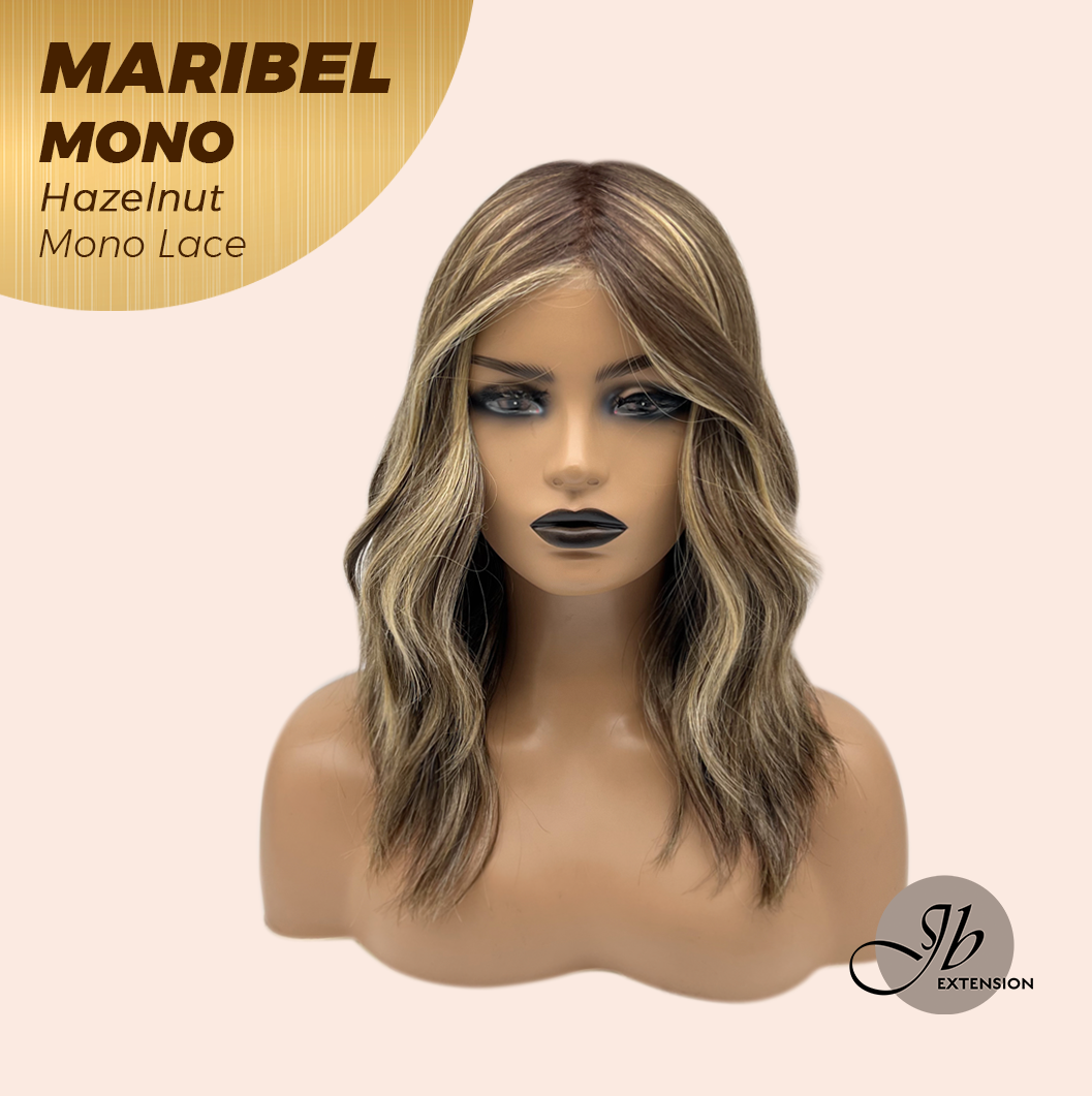 [PRE-ORDER] JBEXTENSION MARIBEL MONO HAZELNUT Monofilament Handmade Wig 6X5 Full Monofilament Hand Tied Top Wig 16 Inches Hazelnut Wave Mono Lace Wig With Anti-slip Silicone Strips Glueless Wig MARIBEL MONO HAZELNUT【BENDY EAR TABS】