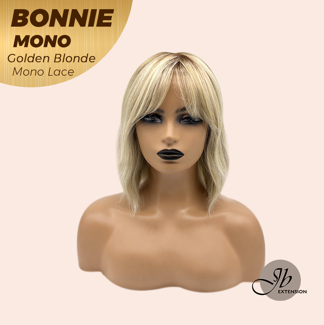 [PRE-ORDER] HOT OF SEASON - BONNIE MONO GOLDEN BLONDE Full Monofilament Handmade Full Lace Full Hand Tied Wig 12 Inches Golden Blonde With Dark Root Mono Lace Handmade Futura Fiber Glueless Wig BONNIE MONO GOLDEN BLONDE【BENDY EAR TABS】