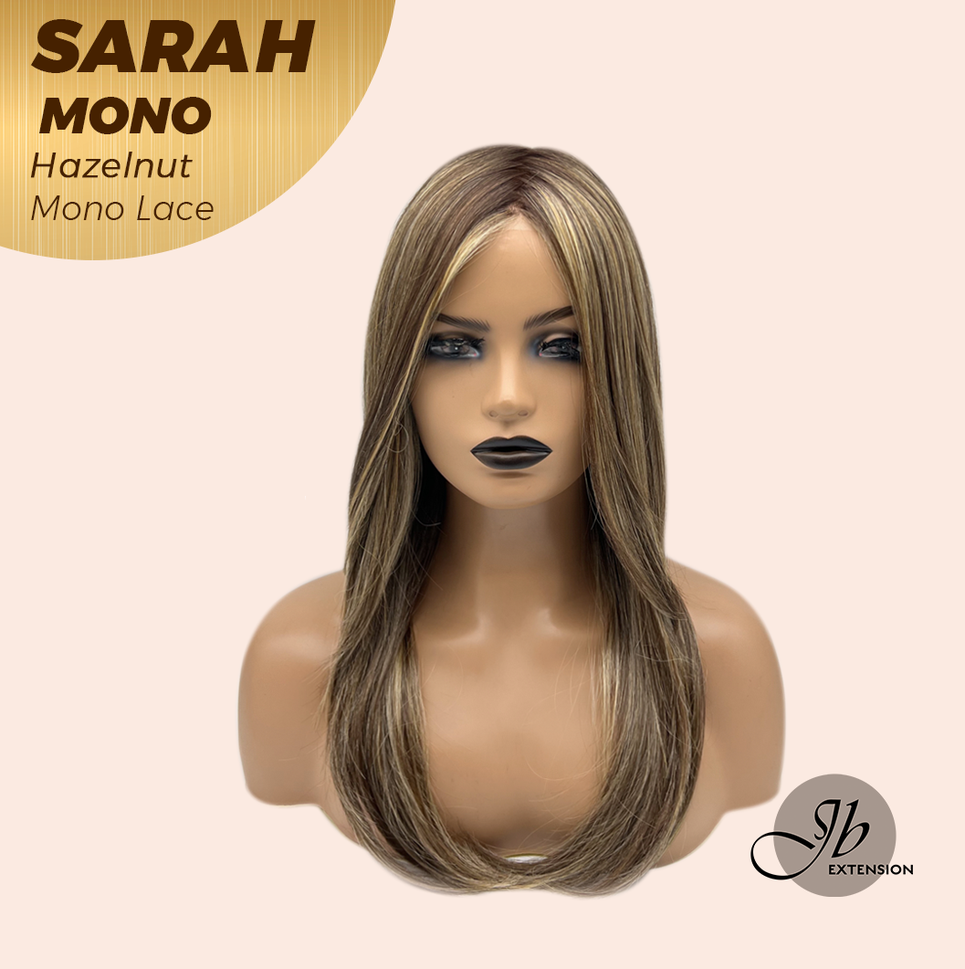 [PRE-ORDER] JBEXTENSION SARAH MONO Full Monofilament Wig 22 Inches Hazelnut Color Full Mono Lace Glueless With Anti-slip Silicone Strips Wig SARAH MONO HAZELNUT【BENDY EAR TABS】