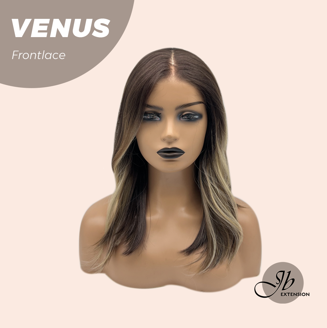 JBEXTENSION 16 Inches Mix Blonde Women Pre-Cut Frontlace Glueless Wig VENUS