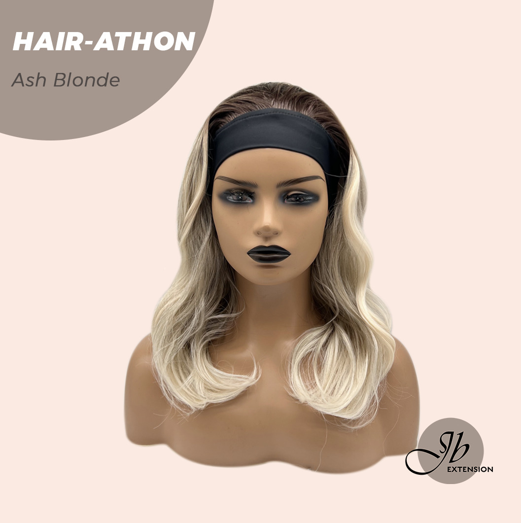 JBEXTENSION 18 Inches Curly Ash Blonde Headband Wig HAIR-ATHON - ASH BLONDE