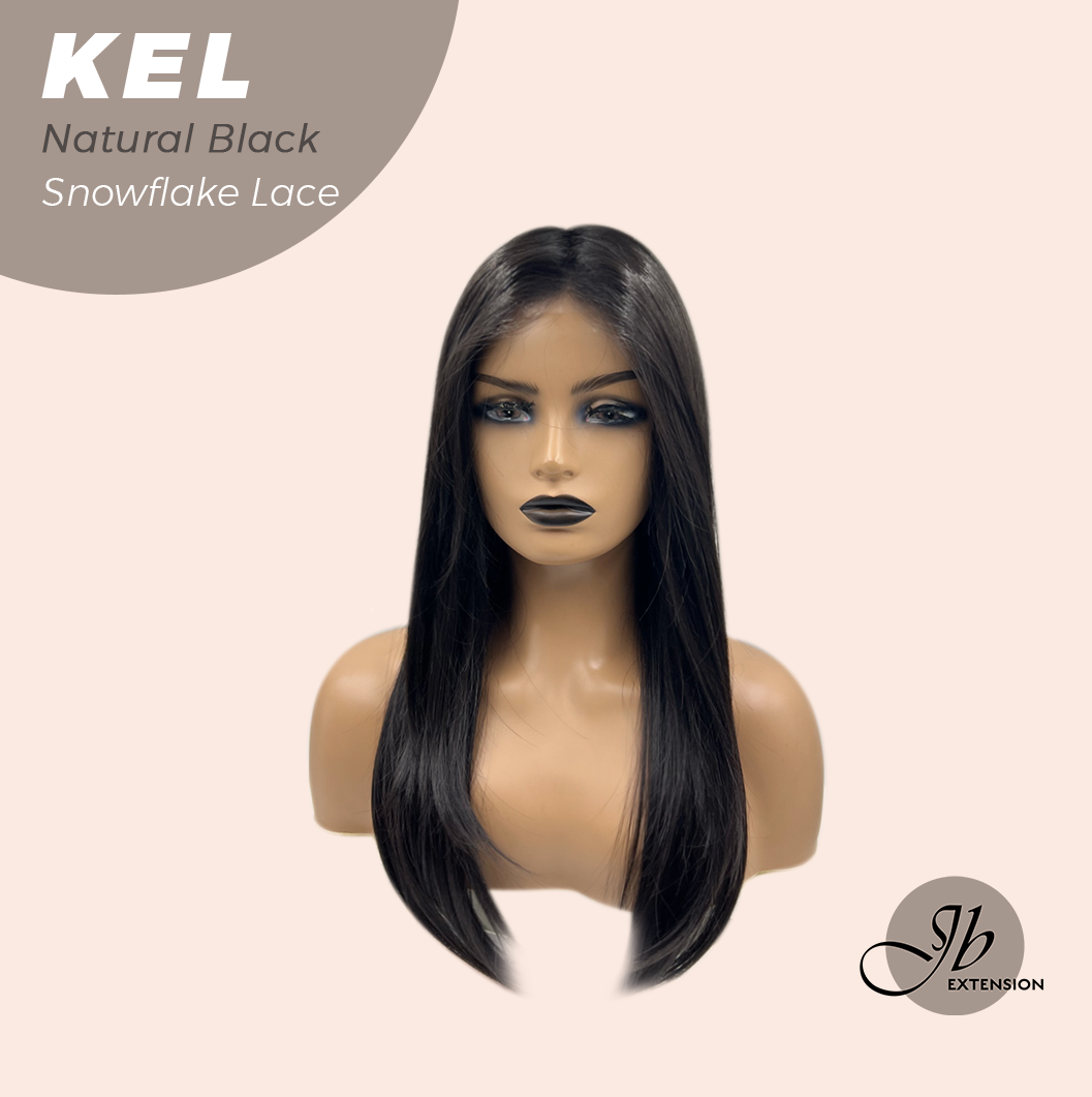 [PRE-ORDER] Nichole's Selection -  22 Inches Natural Black Pre-Cut Snowflake Lace Frontlace Glueless Wig KEL NATURAL BLACK【PERMATEASE】【BENDY EAR TABS】