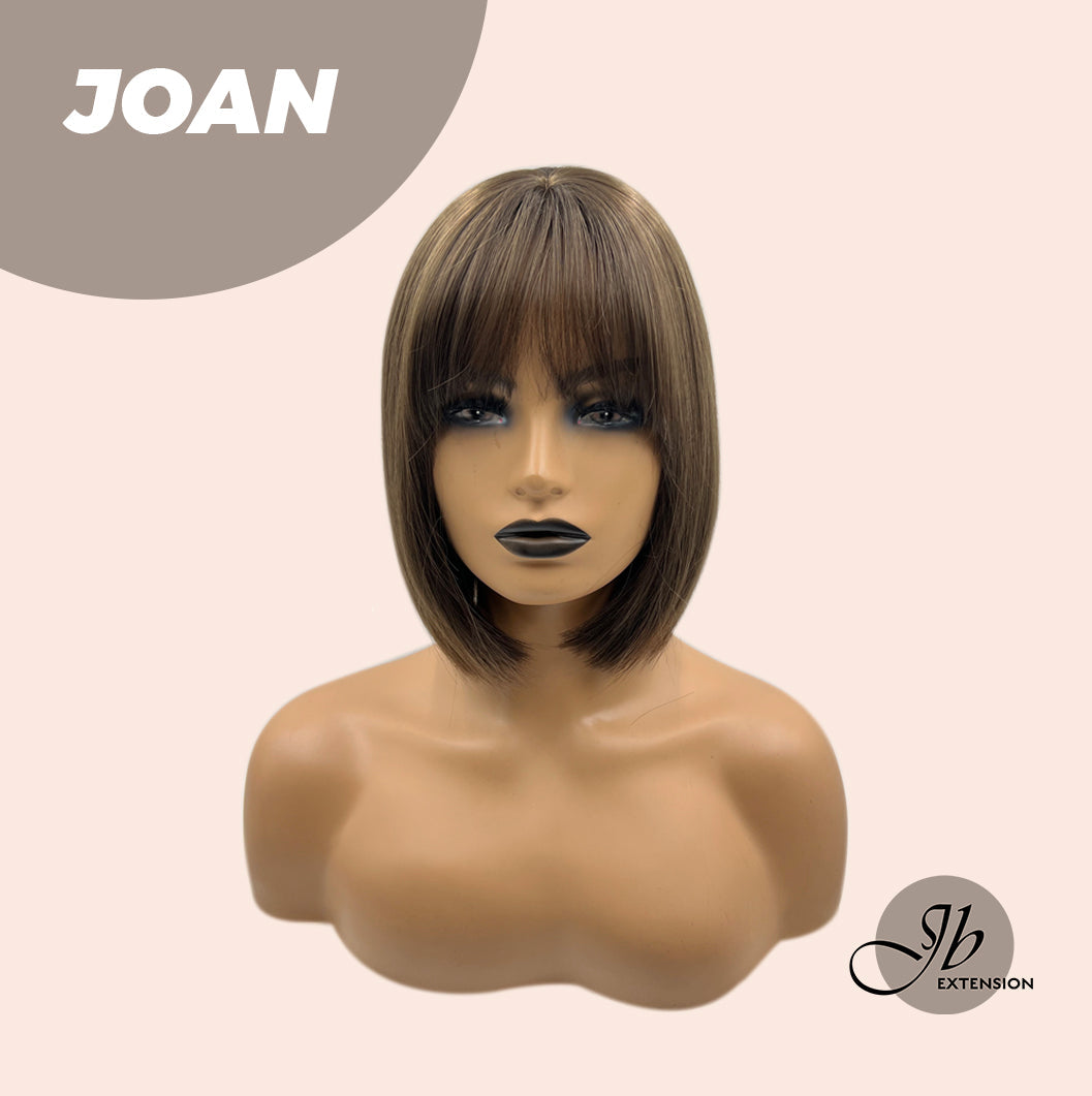 JBEXTENSION 10 Inches Bob Cut Nature Brown Wig With Bangs JOAN