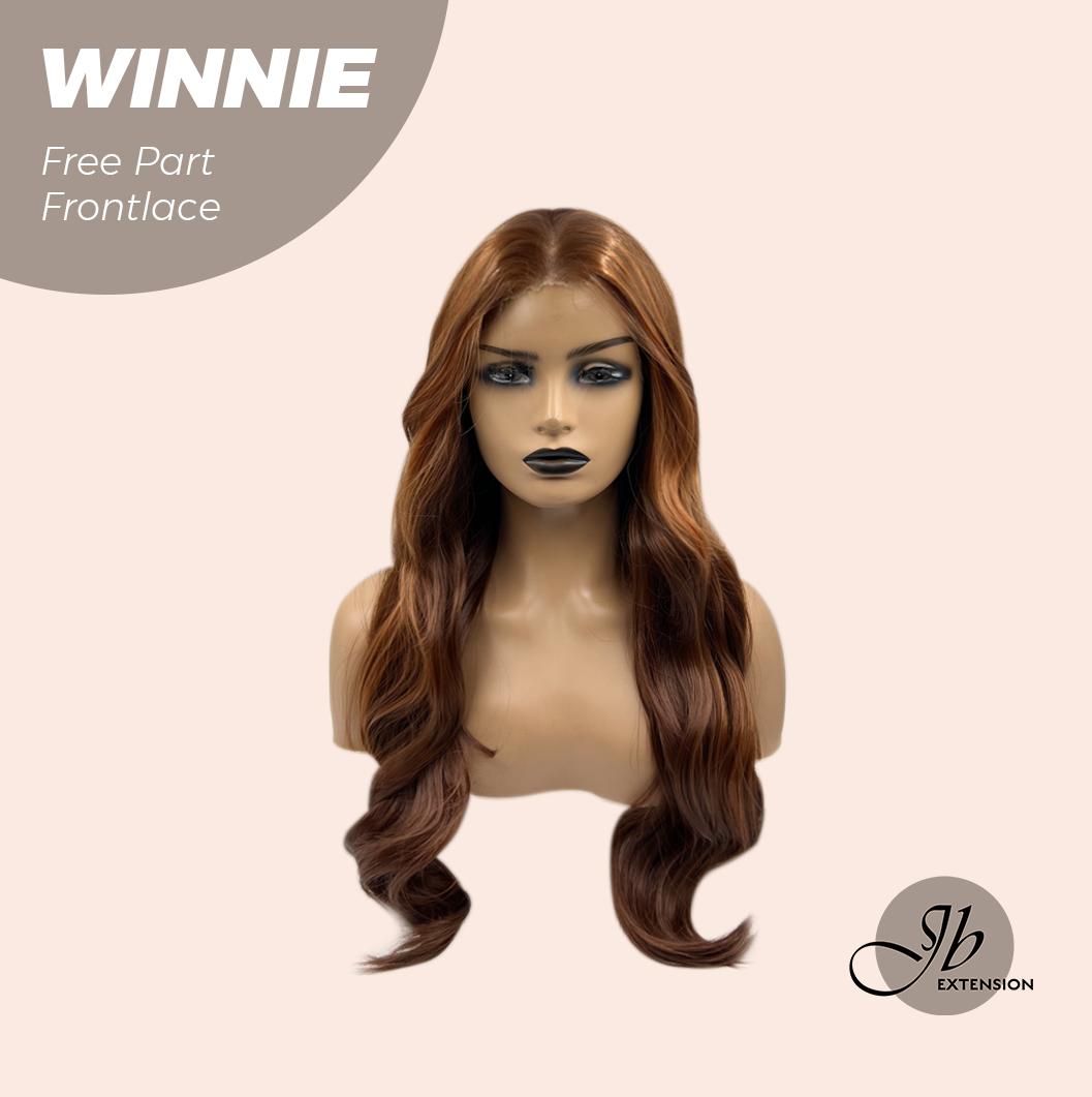 Nichole's Selection -  26 Inches Copper Curly Fiber X, Tangle Less Pre-Cut Free Part Frontlae Glueless Wig WINNIE