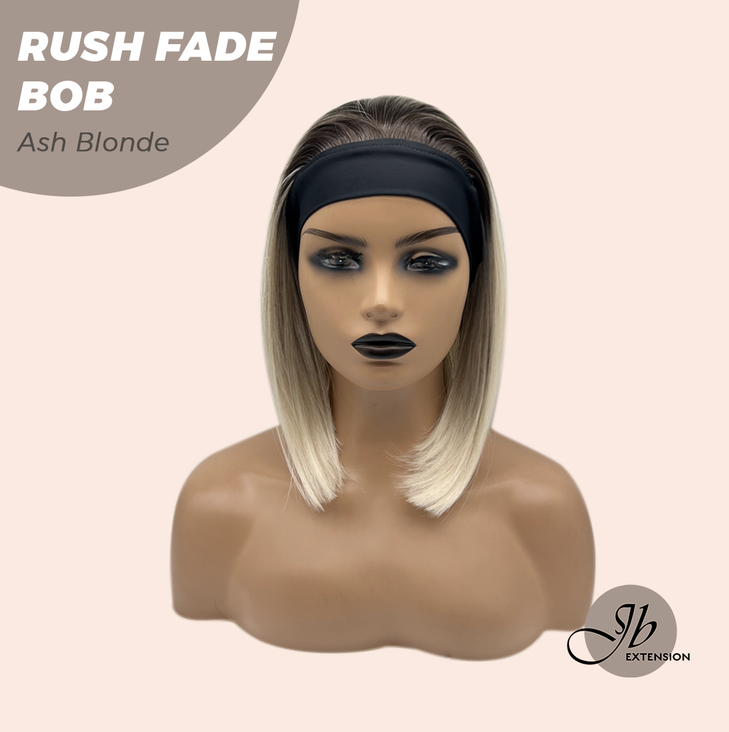 JBEXTENSION 12 Inches Short Hair Ash Blonde Headband Wig RUSH FADE BOB - ASH BLONDE
