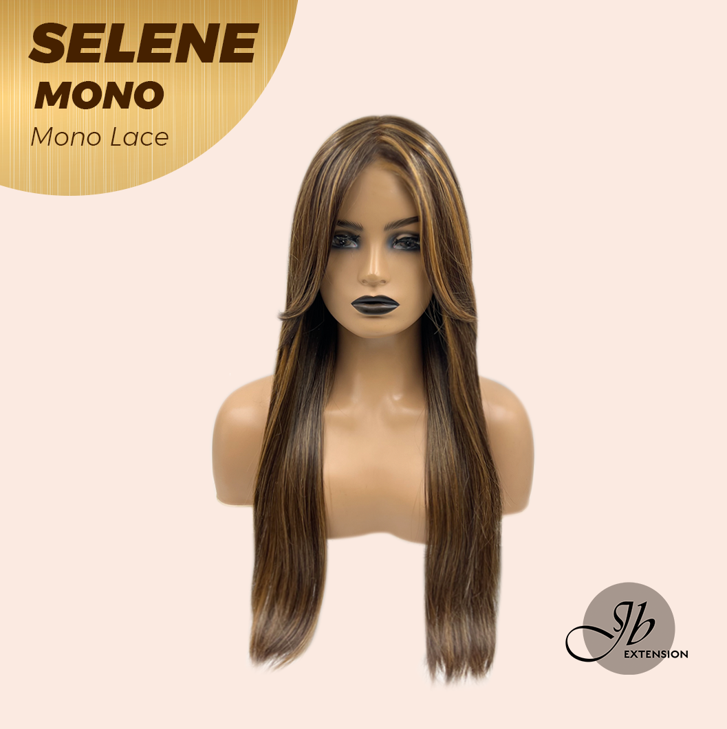 [PRE-ORDER] JBEXTENSION SELENE MONO Monofilament Handmade Wig 6X5 Full Monofilament Hand Tied Top Wig 25 Inches Caramel Mono Lace Wig With Anti-slip Silicone Strips Glueless Wig SELENE MONO【BENDY EAR TABS】