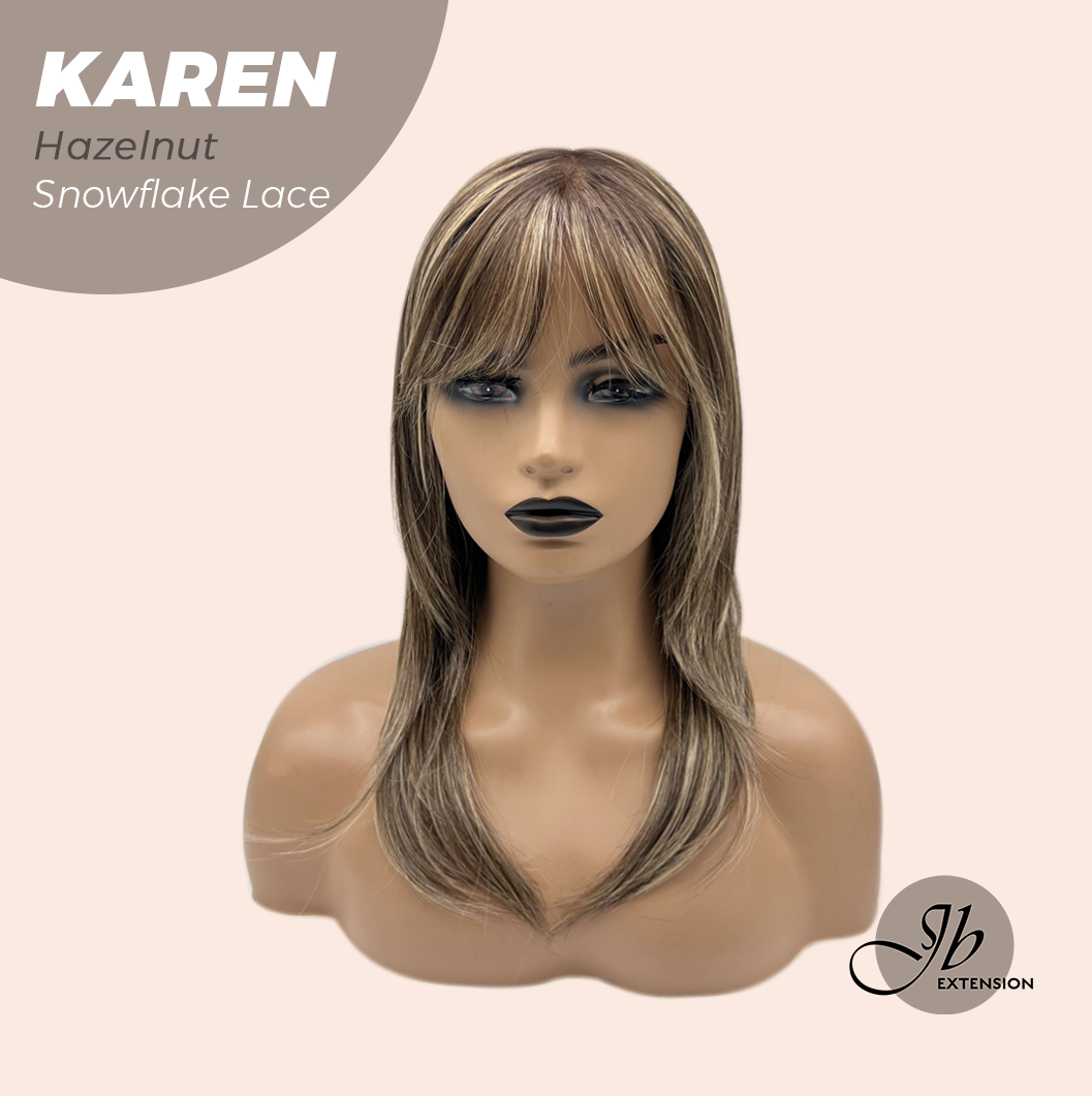 [PRE-ORDER] JBEXTENSION 18 Inches Hazelnut Pre-Cut T Part Snowflake Lace Frontlace Glueless Wig KAREN HAZELNUT【BENDY EAR TABS】