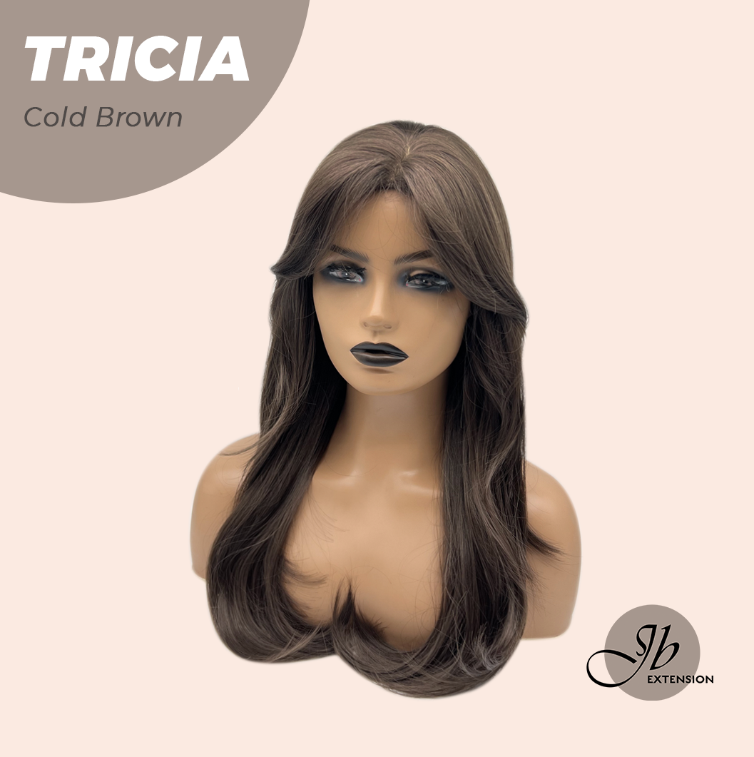 JBEXTENSION 23 Inches Curly Cold Brown Wig TRICIA COLD BROWN