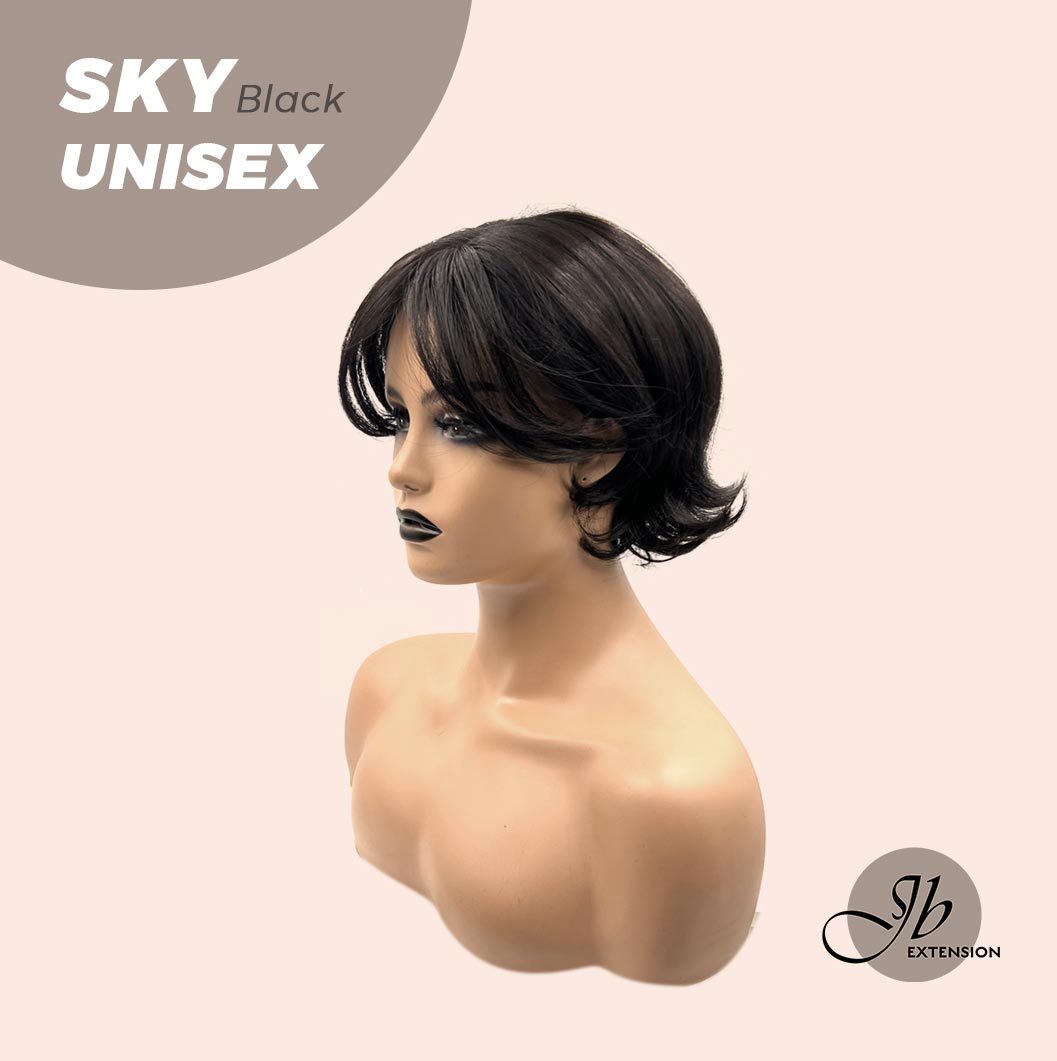 JBEXTENSION 8 Inches Black Curly Unisex Wig Man Wig SKY UNISEX BLACK