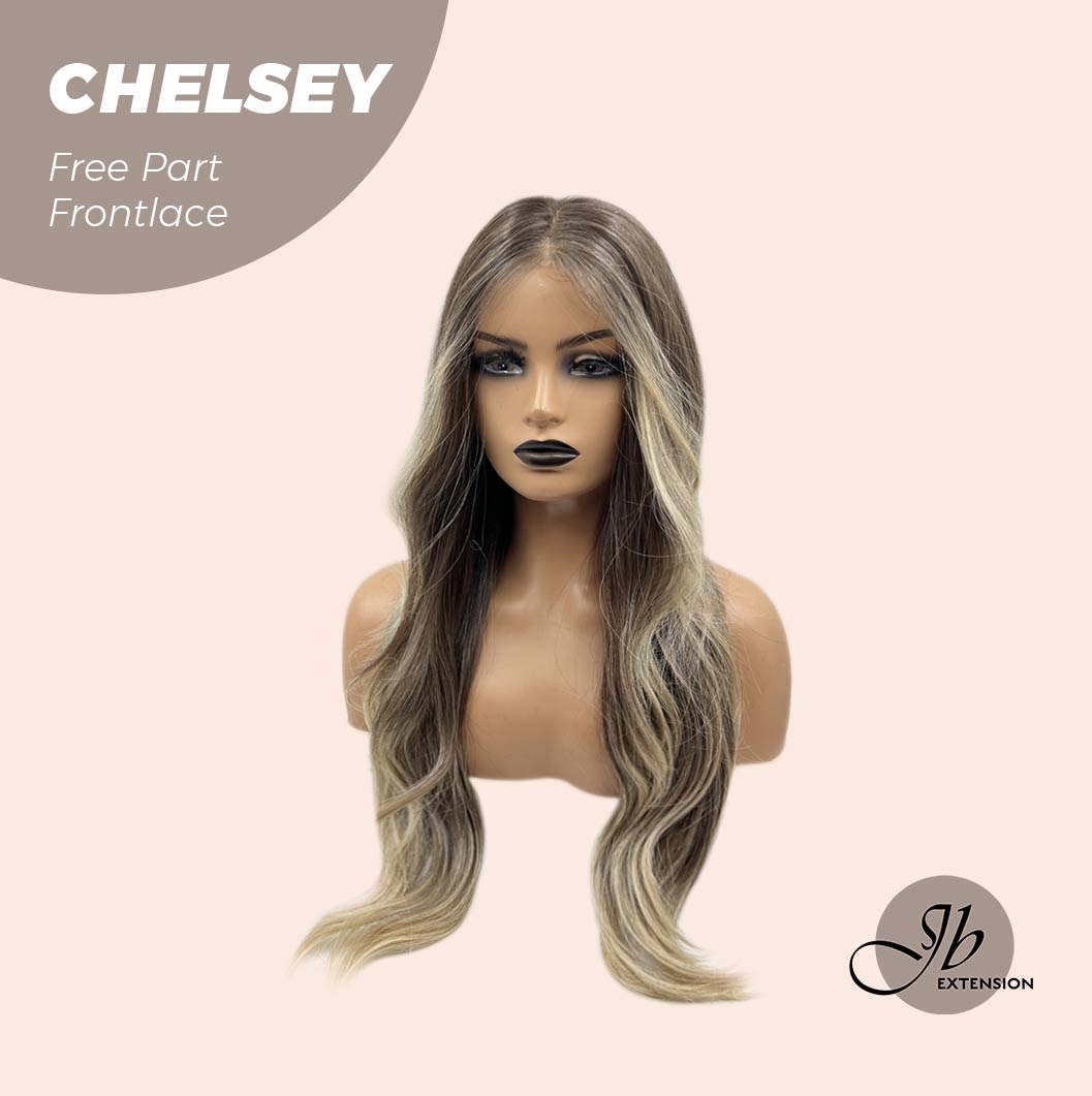 Get influncer look with 26 Inches Curly Mix Blonde Free Part Wig CHELSEY