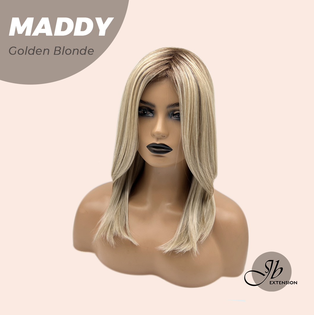 JBEXTENSION 18 Inches Golden Blonde Women Fashion Full Machine Wig MADDY GOLDEN BLONDE【PLUS PERMATEASE】【BENDY EAR TABS】