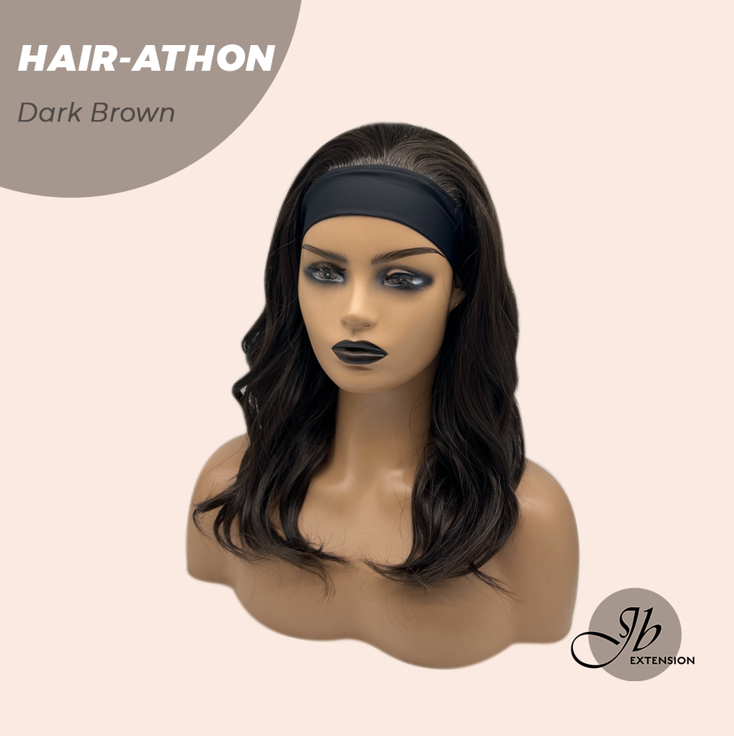 JBEXTENSION 18 Inches Curly Dark Brown Headband Wig HAIR-ATHON - DARK BROWN