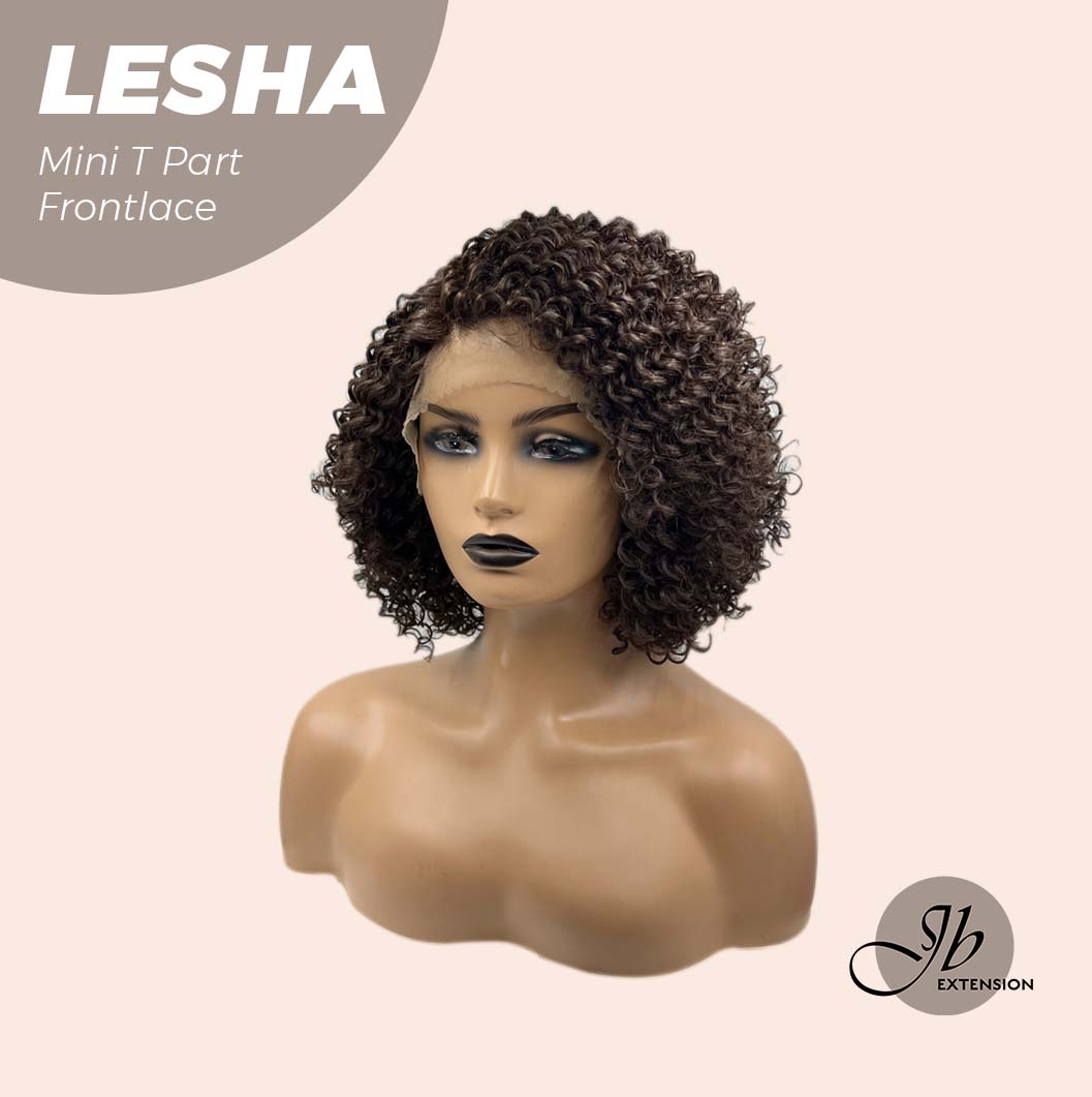 JBEXTENSION 12 Inches Deep Curly Brown Side Part Mini T Part Frontlace Glueless Wig LESHA