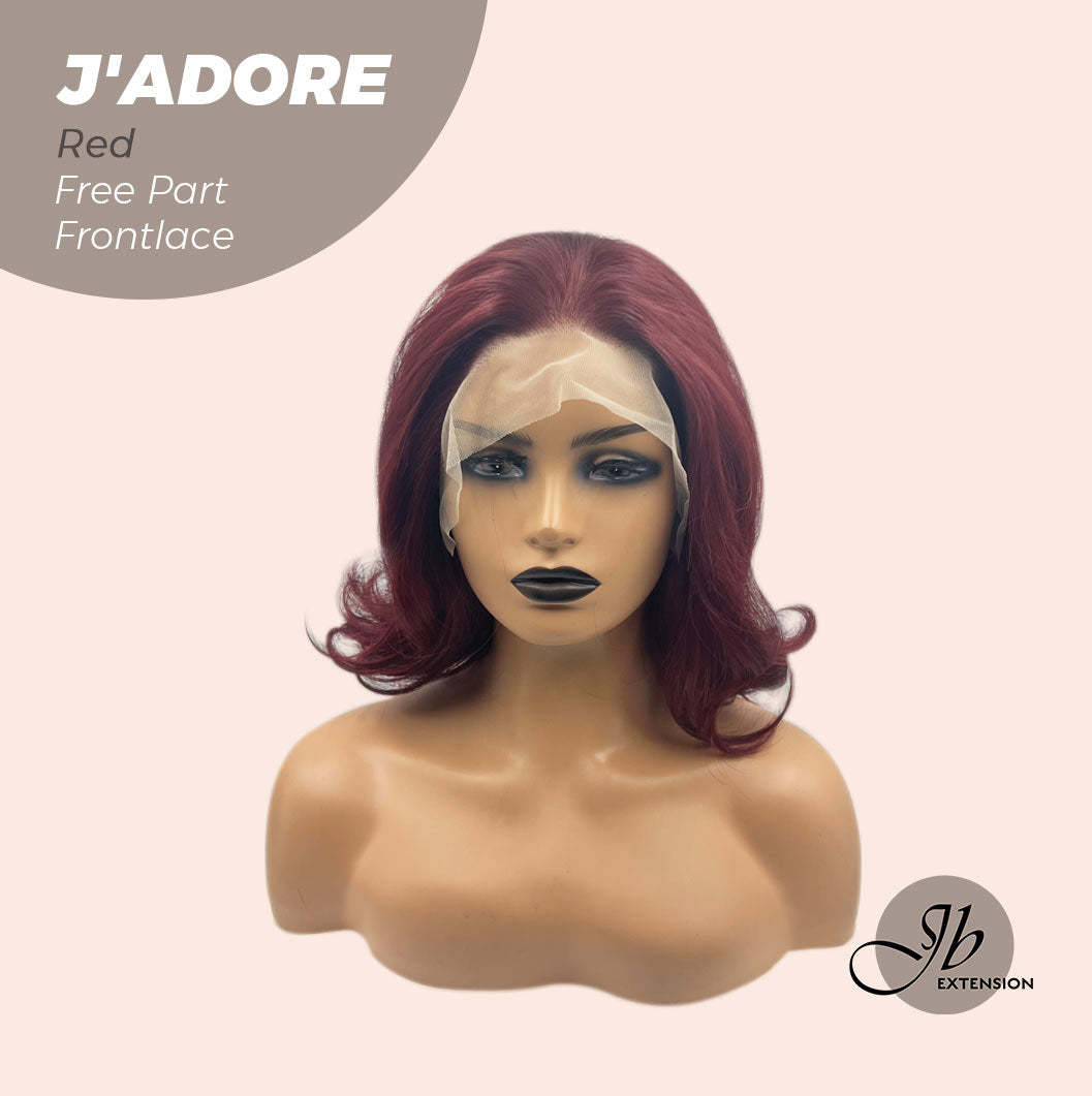 JBEXTENSION 10 Inches Red Curly Lace Front Wig.Pre Plucked 13*4 HD Transparent Lace Frontal Handmade Futura Fiber Swiss Lace Synthetic Fiber Glueless Wig JADOR RED