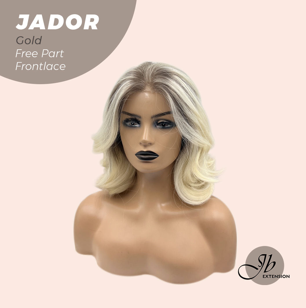JBEXTENSION 10 Inches Light Blonde Curly Lace Front Wig.Pre Plucked 13*4 HD Transparent Lace Frontal Handmade Futura Fiber Swiss Lace Synthetic Fiber Pre-Cut Lace Glueless Wig JADOR GOLD