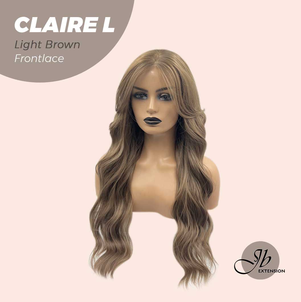 JBEXTENSION 26 Inches Light Brown Body Wave Pre-Cut Frontlace Glueless Wig CLAIRE L LIGHT BROWN