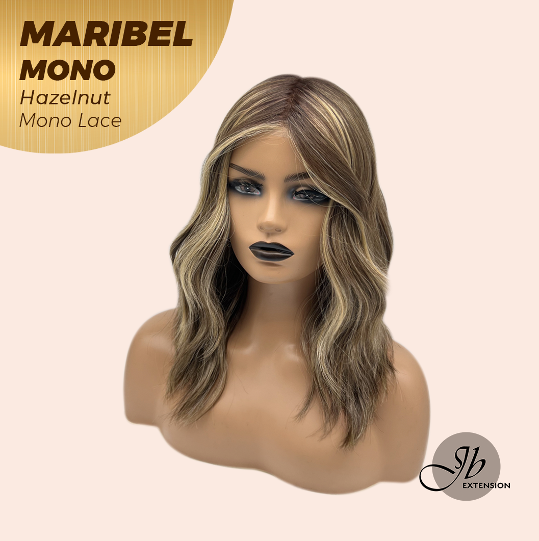 [PRE-ORDER] JBEXTENSION MARIBEL MONO HAZELNUT Monofilament Handmade Wig 6X5 Full Monofilament Hand Tied Top Wig 16 Inches Hazelnut Wave Mono Lace Wig With Anti-slip Silicone Strips Glueless Wig MARIBEL MONO HAZELNUT【BENDY EAR TABS】