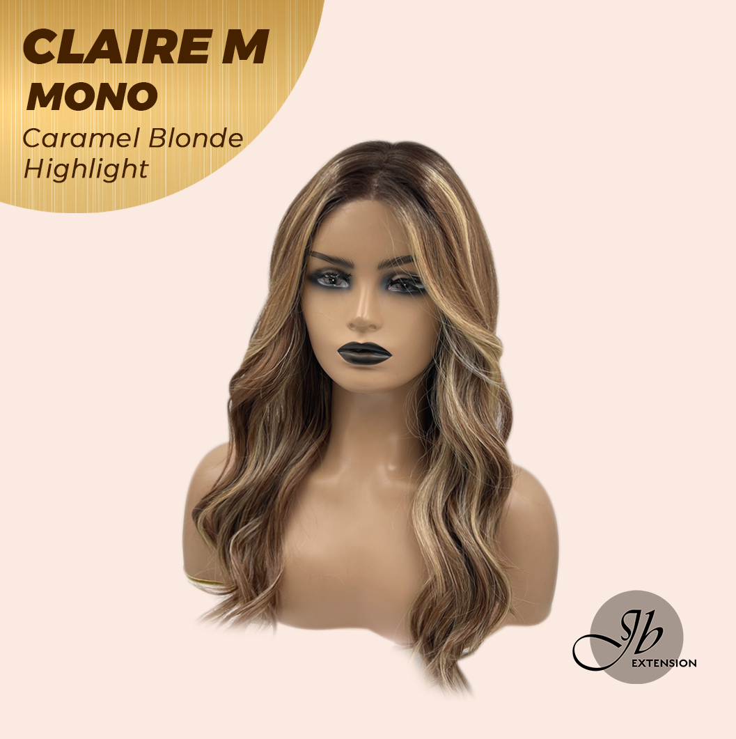 JBEXTENSION CLAIRE MONO CARAMEL BLONDE HIGHLIGHT Partial Monofilament Wig 22 Inches Caramel Blonde Highlight Partial Mono Lace Glueless Wig CLAIRE MONO CARAMEL BLONDE HIGHLIGHT【BENDY EAR TABS】