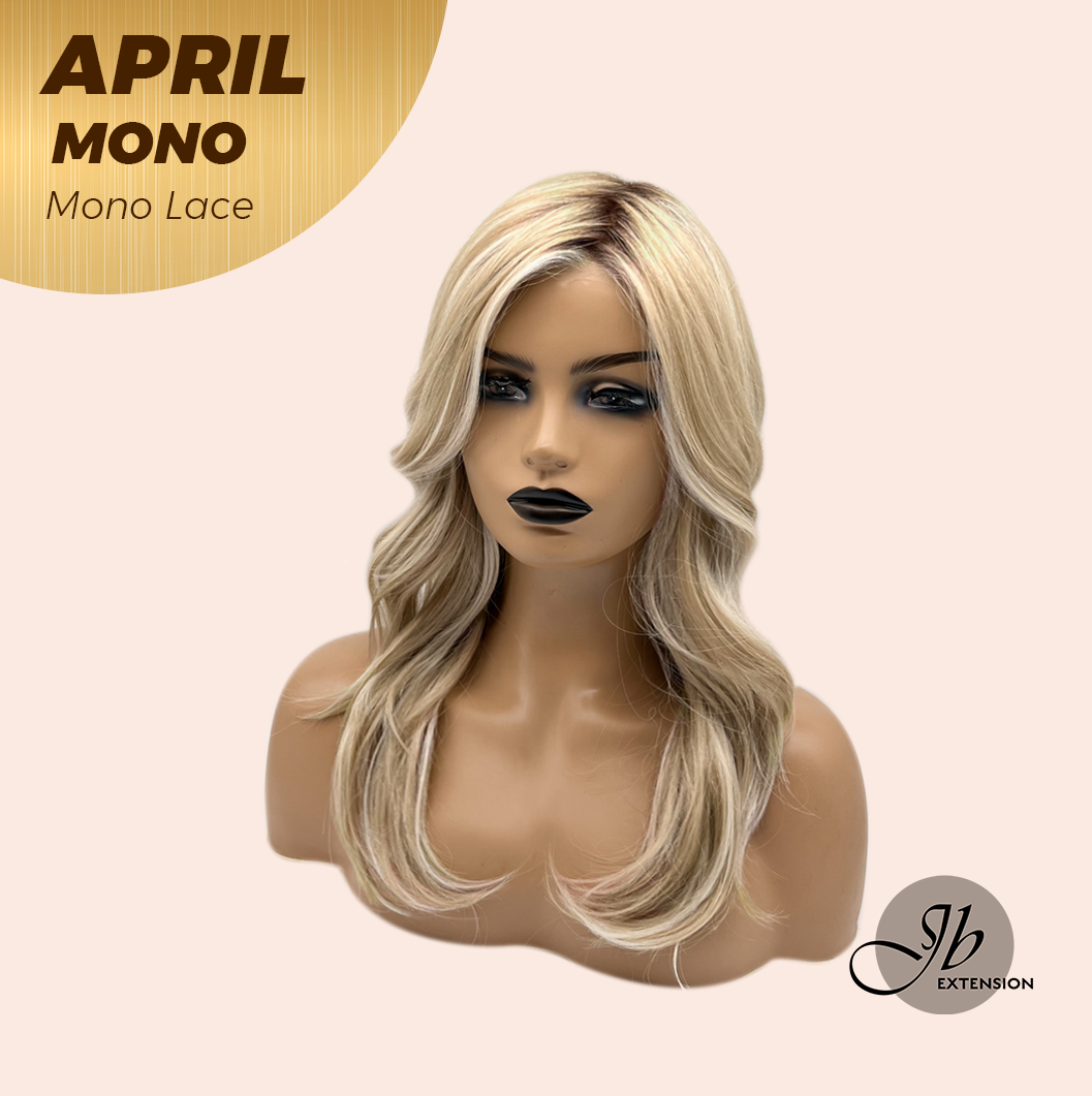 [PRE-ORDER] JBEXTENSION APRIL MONO Monofilament Handmade Wig 6X5 Full Monofilament Hand Tied Top Wig 18 Inches Mix Blonde Mono Lace Wig With Anti-slip Silicone Strips Glueless Wig APRIL MONO MIX BLONDE【BENDY EAR TABS】