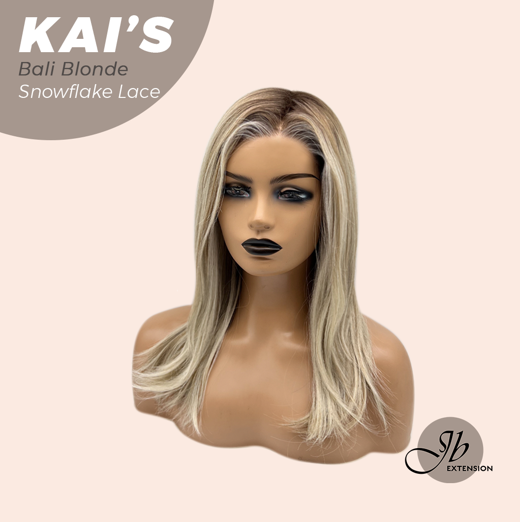 JBEXTENSION 18 Inches Bali Blonde Pre-Cut Snowflake Lace Frontlace Glueless Wig KAI'S BALI BLONDE【PERMATEASE】【BENDY EAR TABS】
