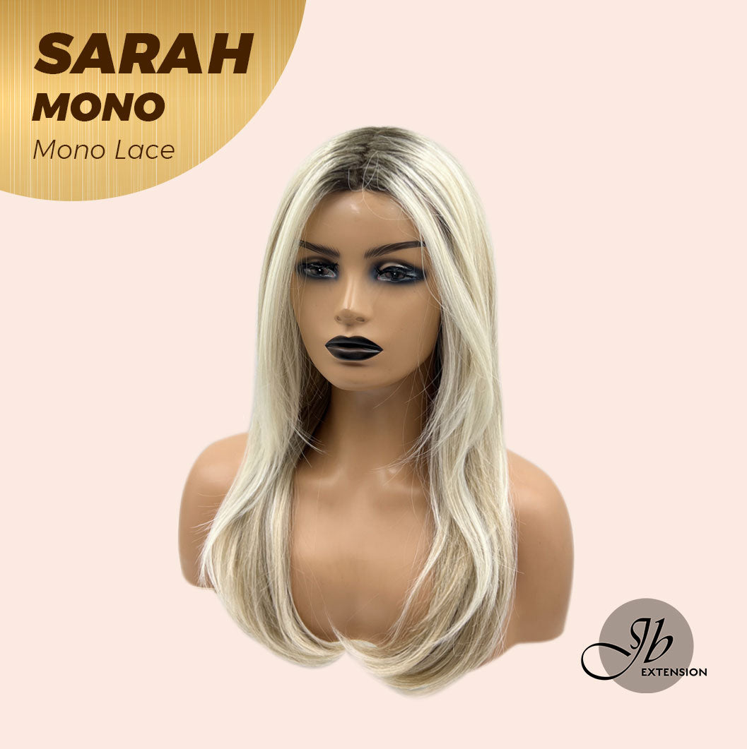 JBEXTENSION SARAH MONO Full Monofilament Wig 22 Inches Blonde Color Full Mono Lace Glueless With Anti-slip Silicone Strips Wig SARAH MONO【BENDY EAR TABS】