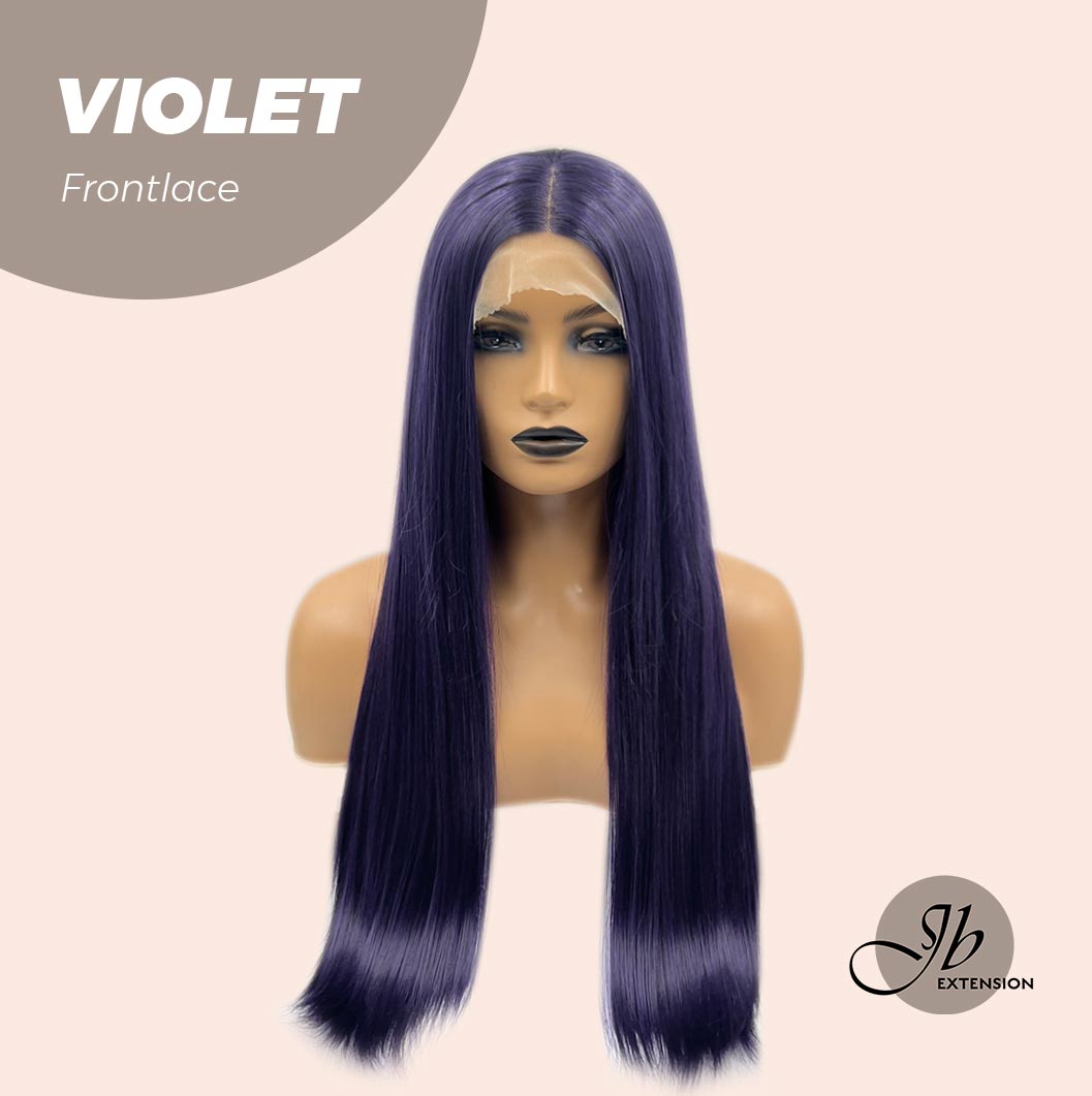 JBEXTENSION 26 Inches Dark Purple Color Long Straight Frontlace Glueless Wig VIOLET