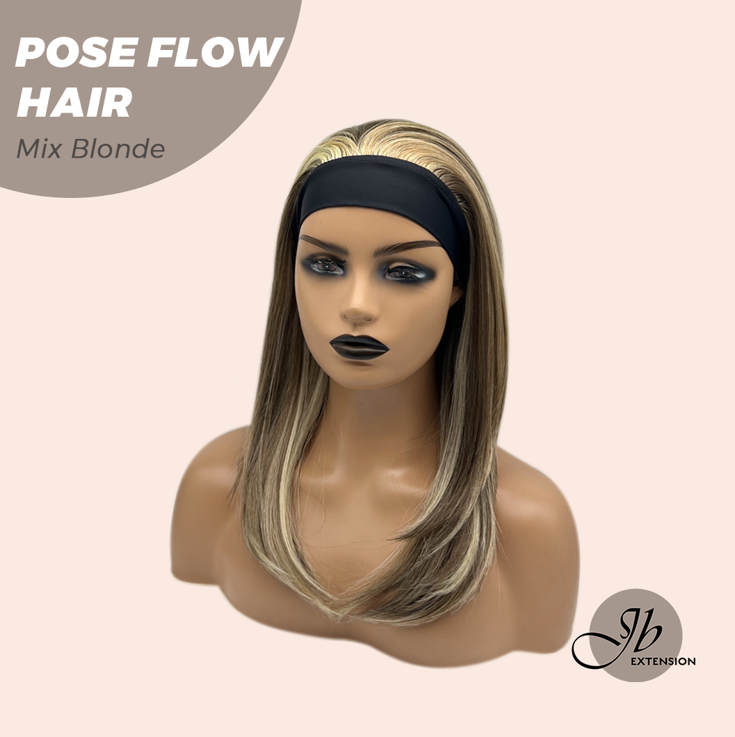 JBEXTENSION 18 Inches Mix Blonde Headband Wig POSE FLOW HAIR - MIX BLONDE