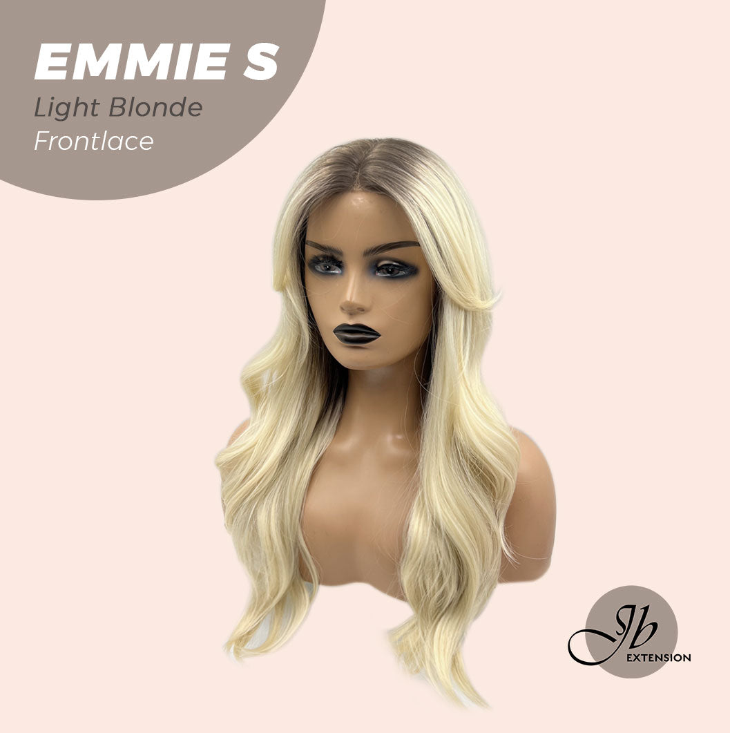 JBEXTENSION 22 Inches Curly Light Blonde Pre-Cut Frontlace Glueless Wig EMMIE S