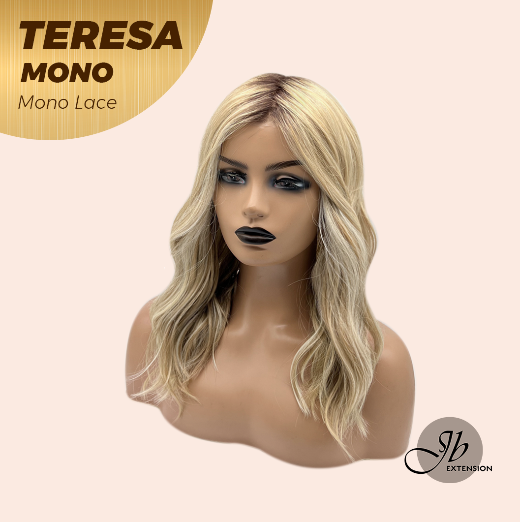[PRE-ORDER] JBEXTENSION TERESA MONO 16INCH Monofilament Handmade Wig 6X5 Full Monofilament Hand Tied Top Wig 16 Inches Mix Blonde Curly Mono Lace Wig With Anti-slip Silicone Strips Glueless Wig TERESA MONO - 16Inch【BENDY EAR TABS】