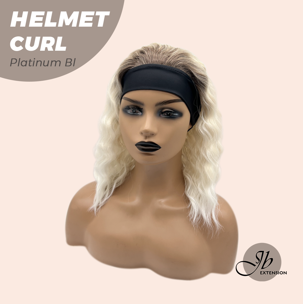 JBEXTENSION 15 Inches Short Curly Platinum Blonde Hair Headband Wig HELMET CURL - PLATINUM BLONDE