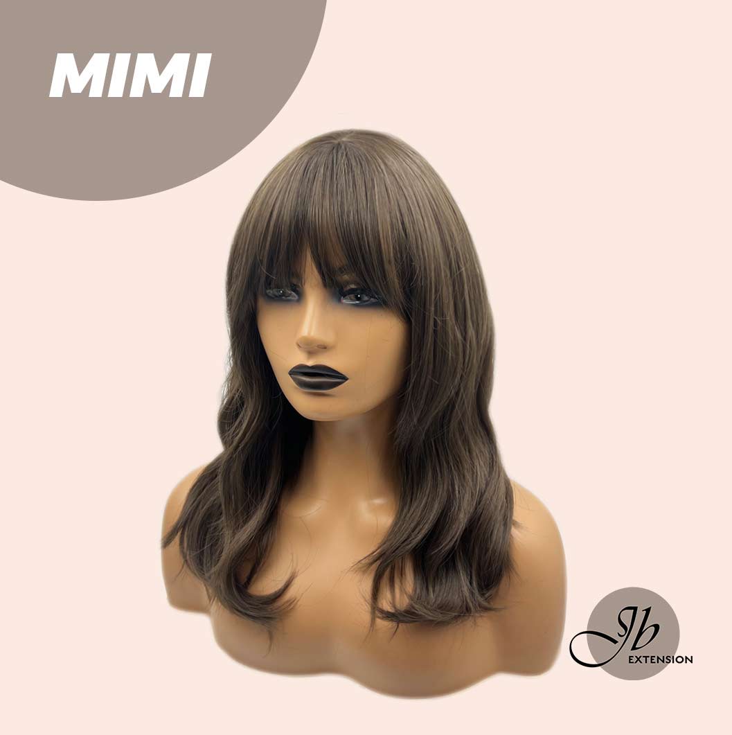 JBEXTENSION 18 Inches Cold Brown Body Wave With Full Bangs Wig MIMI