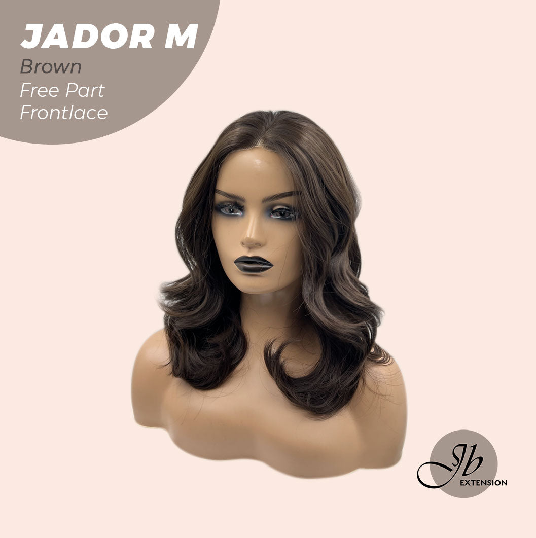 JBEXTENSION 20 Inches Brown Curly Lace Front Wig.Pre Plucked 13*4 HD Transparent Lace Frontal Handmade Futura Fiber Swiss Lace Synthetic Fiber Glueless Wig JADOR M BROWN