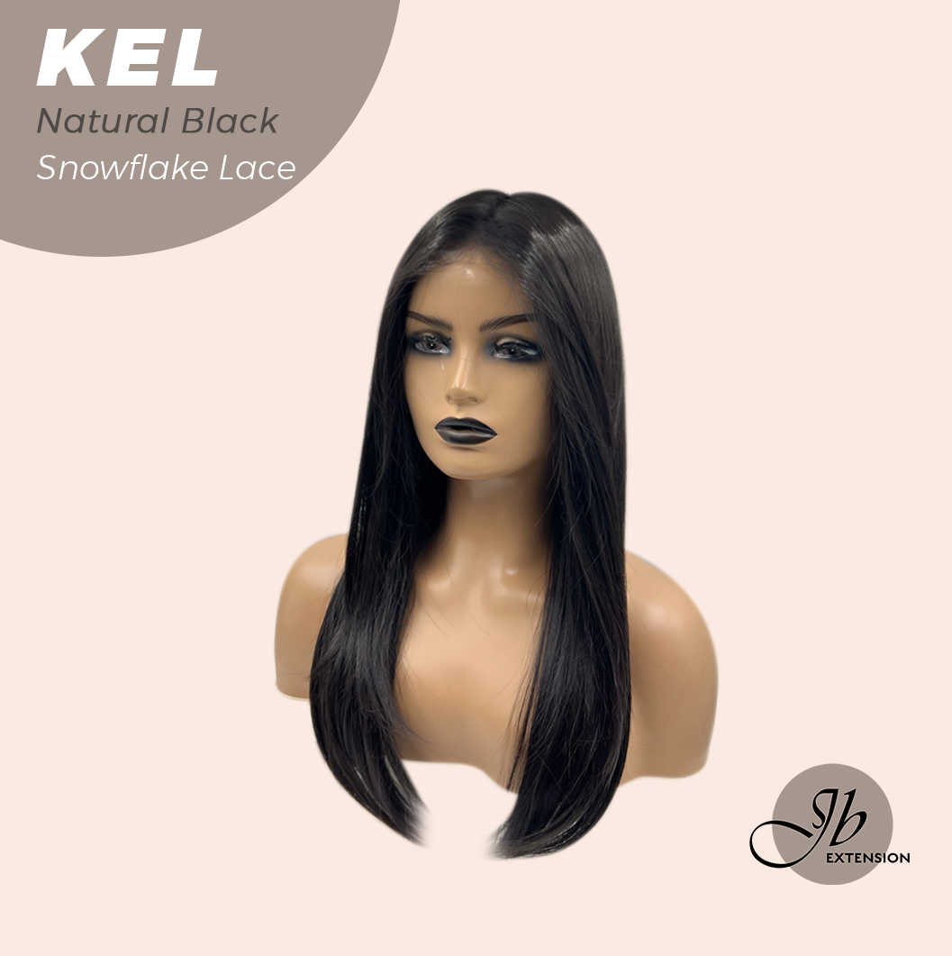 [PRE-ORDER] Nichole's Selection -  22 Inches Natural Black Pre-Cut Snowflake Lace Frontlace Glueless Wig KEL NATURAL BLACK【PERMATEASE】【BENDY EAR TABS】